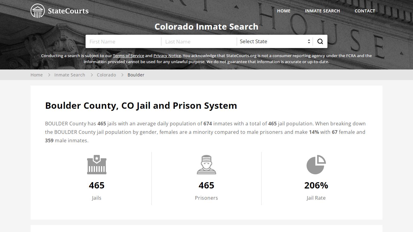 Boulder County, CO Inmate Search - StateCourts