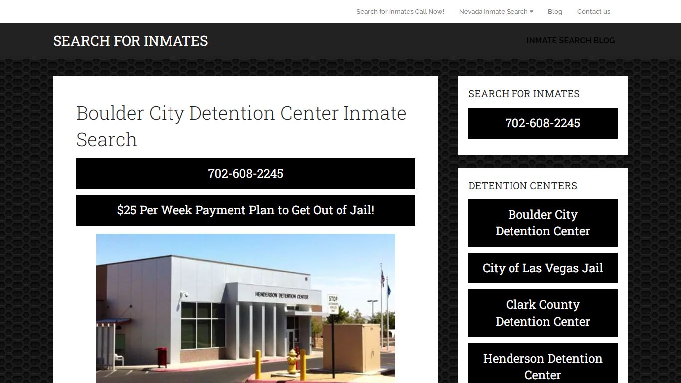 Boulder City Detention Center Inmate Search - 702-608-2245